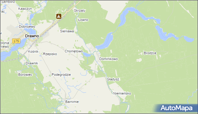 mapa Dominikowo, Dominikowo na mapie Targeo