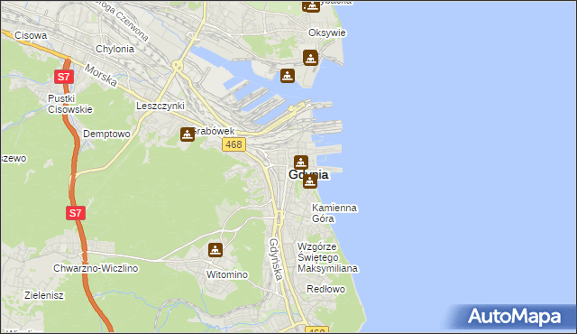 mapa Gdyni, Gdynia na mapie Targeo