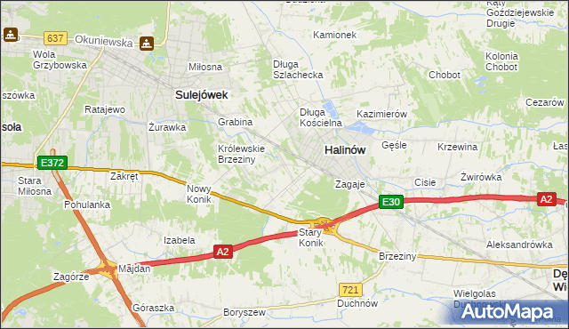 mapa Hipolitów gmina Halinów, Hipolitów gmina Halinów na mapie Targeo