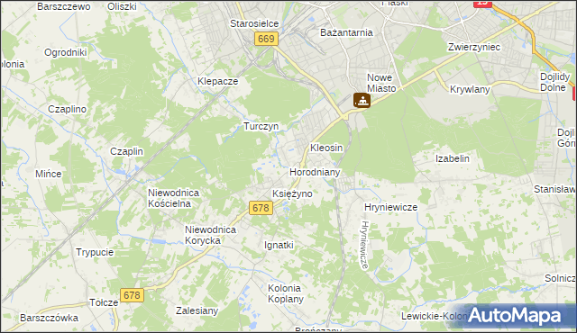mapa Horodniany, Horodniany na mapie Targeo