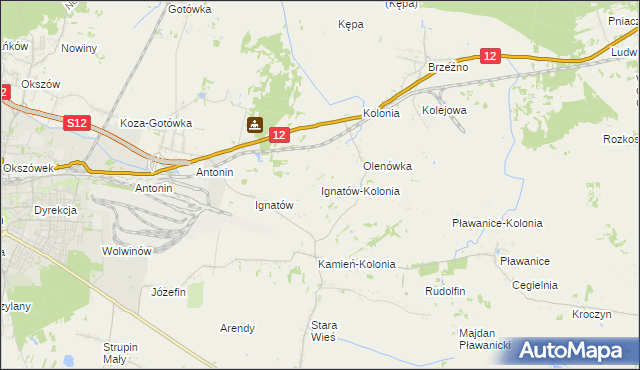 mapa Ignatów-Kolonia, Ignatów-Kolonia na mapie Targeo