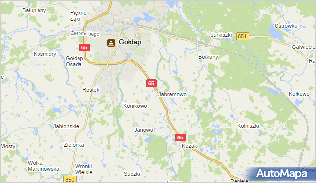 mapa Jabramowo, Jabramowo na mapie Targeo