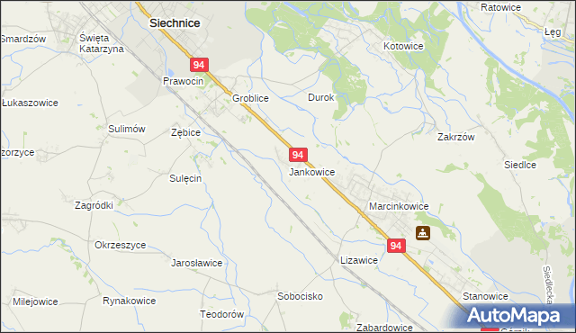 mapa Jankowice gmina Oława, Jankowice gmina Oława na mapie Targeo