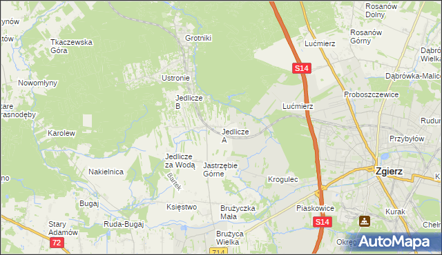 mapa Jedlicze A, Jedlicze A na mapie Targeo