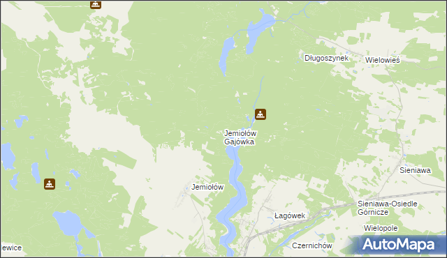 mapa Jemiołów Gajówka, Jemiołów Gajówka na mapie Targeo