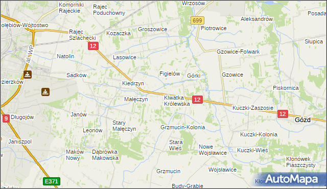 mapa Klwatka Królewska, Klwatka Królewska na mapie Targeo