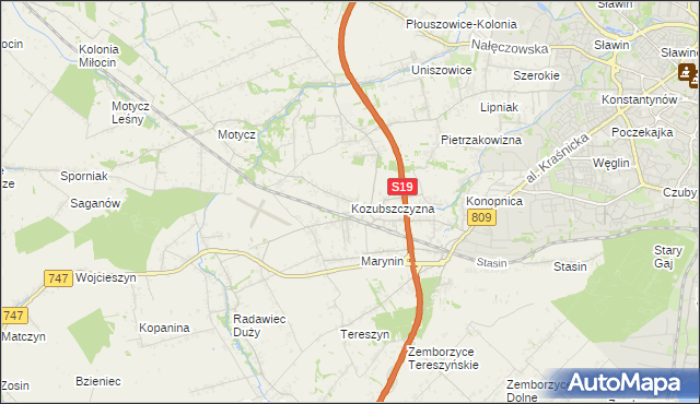 mapa Kozubszczyzna, Kozubszczyzna na mapie Targeo
