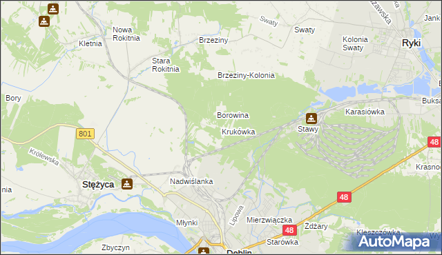 mapa Krukówka gmina Stężyca, Krukówka gmina Stężyca na mapie Targeo