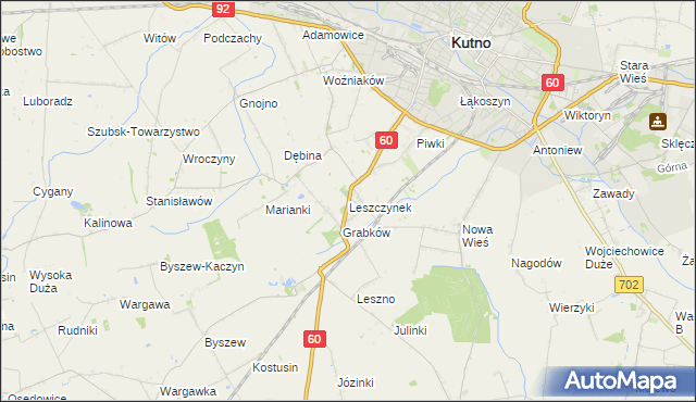 mapa Leszczynek, Leszczynek na mapie Targeo