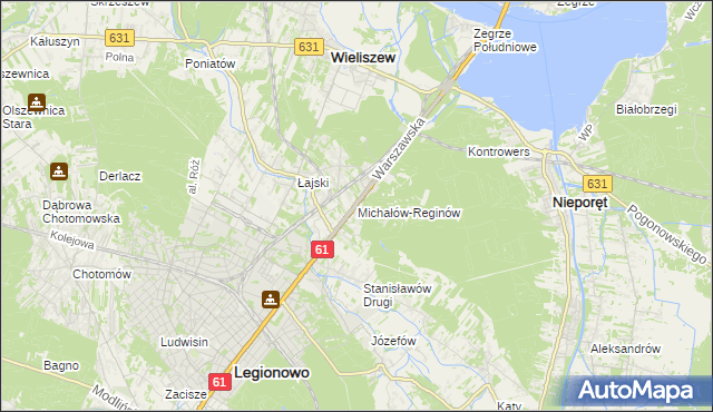 mapa Michałów-Reginów, Michałów-Reginów na mapie Targeo