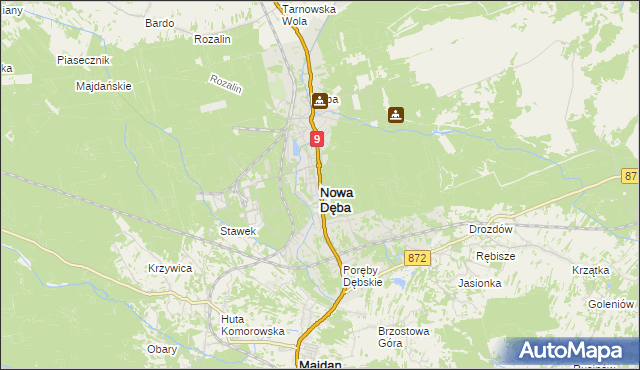 mapa Nowa Dęba, Nowa Dęba na mapie Targeo