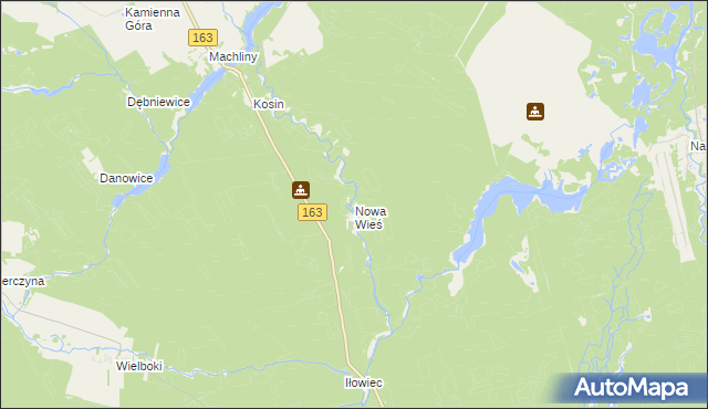 mapa Nowa Wieś gmina Czaplinek, Nowa Wieś gmina Czaplinek na mapie Targeo