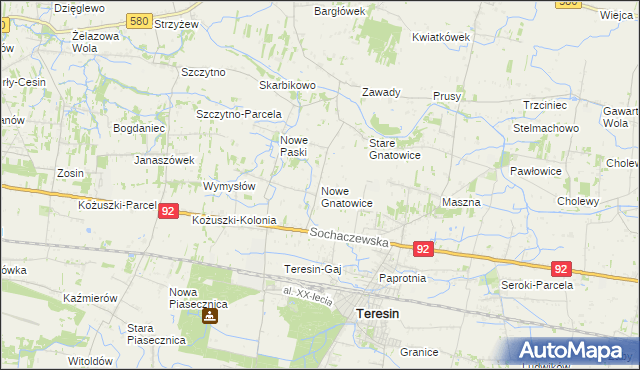 mapa Nowe Gnatowice, Nowe Gnatowice na mapie Targeo