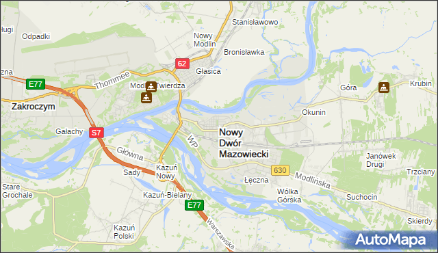 mapa Nowy Dwór Mazowiecki, Nowy Dwór Mazowiecki na mapie Targeo