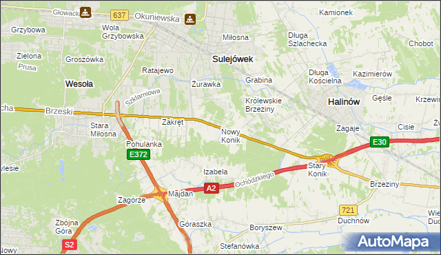 mapa Nowy Konik, Nowy Konik na mapie Targeo
