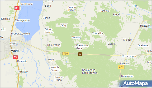 mapa Pierzchnia Góra, Pierzchnia Góra na mapie Targeo