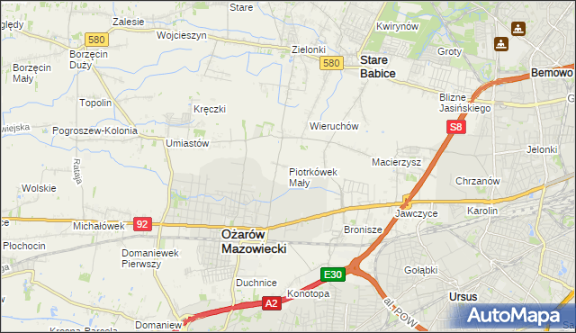 mapa Piotrkówek Mały, Piotrkówek Mały na mapie Targeo