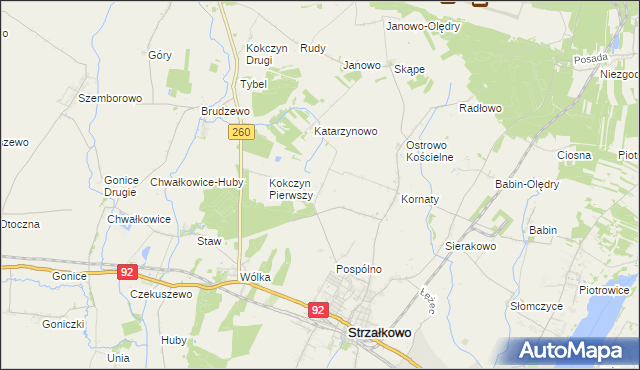 mapa Podkornaty, Podkornaty na mapie Targeo