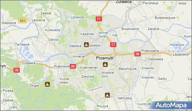 mapa Przemyśla, Przemyśl na mapie Targeo