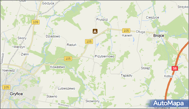 mapa Przybiernowo, Przybiernowo na mapie Targeo