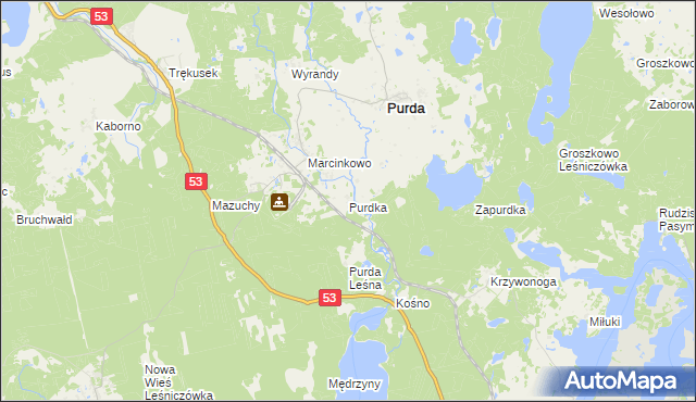 mapa Purdka, Purdka na mapie Targeo