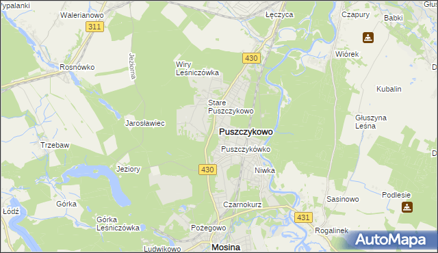 mapa Puszczykowo powiat poznański, Puszczykowo powiat poznański na mapie Targeo