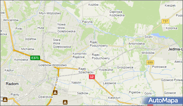 mapa Rajec Poduchowny, Rajec Poduchowny na mapie Targeo