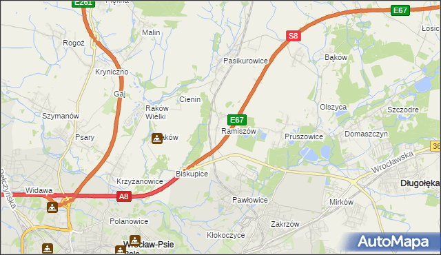 mapa Ramiszów, Ramiszów na mapie Targeo