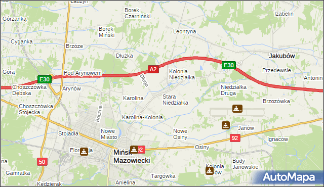 mapa Stara Niedziałka, Stara Niedziałka na mapie Targeo