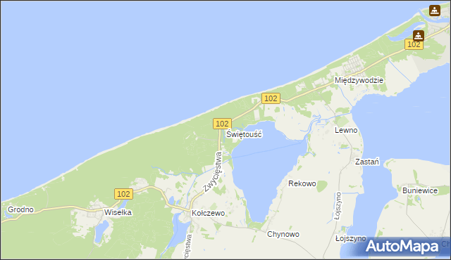 mapa Świętouść, Świętouść na mapie Targeo