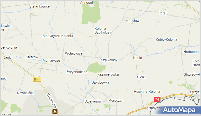 mapa Szpikołosy, Szpikołosy na mapie Targeo