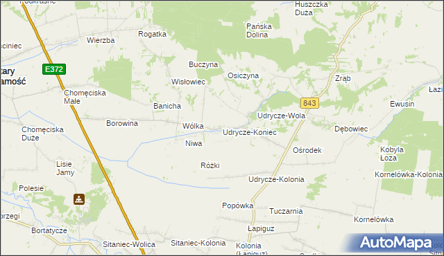 mapa Udrycze-Koniec, Udrycze-Koniec na mapie Targeo