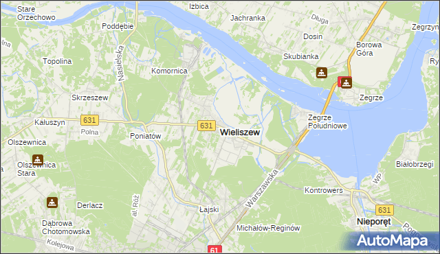 mapa Wieliszew, Wieliszew na mapie Targeo