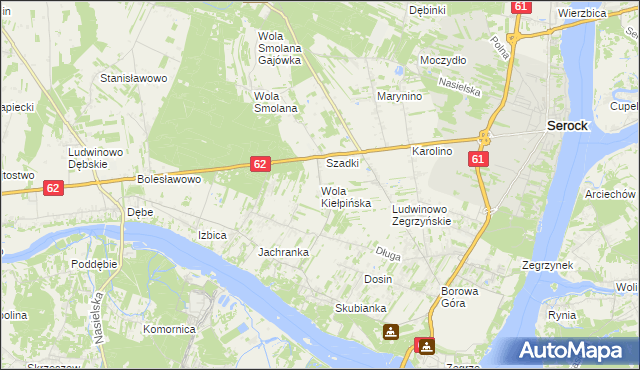 mapa Wola Kiełpińska, Wola Kiełpińska na mapie Targeo