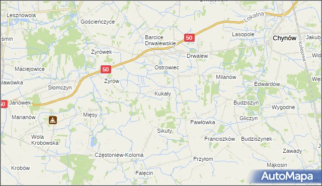 mapa Wola Kukalska, Wola Kukalska na mapie Targeo
