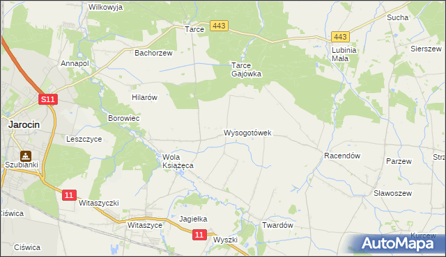 mapa Wysogotówek, Wysogotówek na mapie Targeo