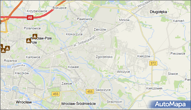 mapa Zgorzelisko, Zgorzelisko na mapie Targeo