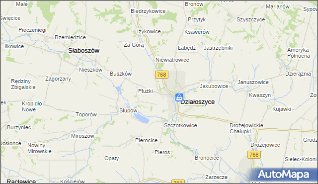 mapa Chmielów gmina Działoszyce, Chmielów gmina Działoszyce na mapie Targeo