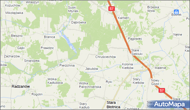 mapa Chruściechów gmina Stara Błotnica, Chruściechów gmina Stara Błotnica na mapie Targeo