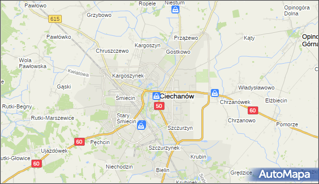 mapa Ciechanów, Ciechanów na mapie Targeo