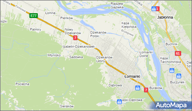 mapa Dziekanów Leśny, Dziekanów Leśny na mapie Targeo
