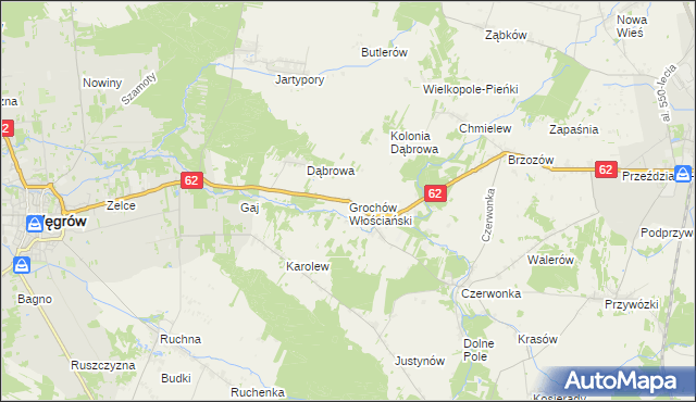 mapa Grochów Włościański, Grochów Włościański na mapie Targeo