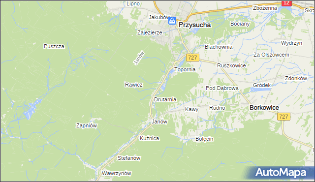 mapa Gwarek, Gwarek na mapie Targeo