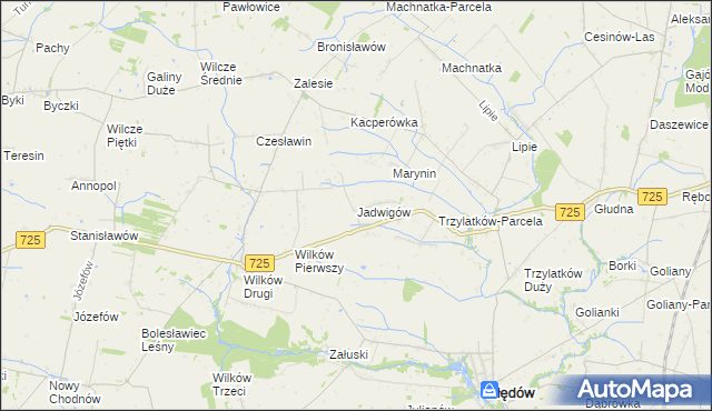 mapa Jadwigów gmina Błędów, Jadwigów gmina Błędów na mapie Targeo