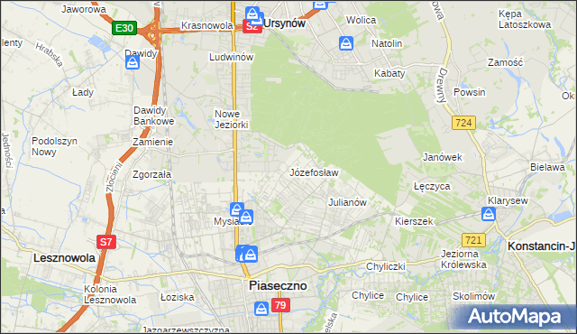 mapa Józefosław, Józefosław na mapie Targeo