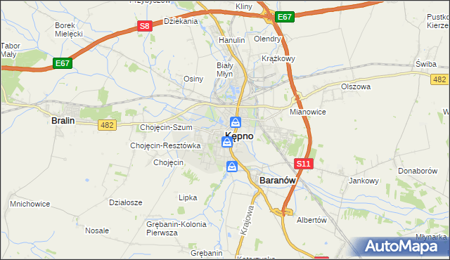 mapa Kępno, Kępno na mapie Targeo