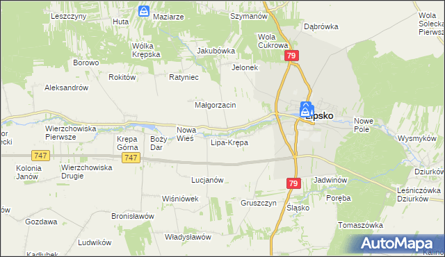 mapa Lipa-Miklas, Lipa-Miklas na mapie Targeo