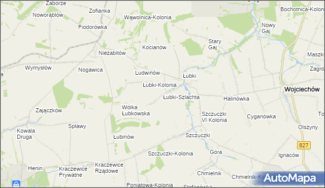 mapa Łubki-Szlachta, Łubki-Szlachta na mapie Targeo
