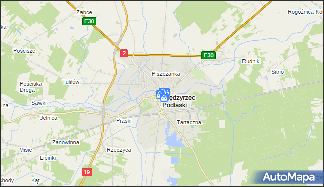 mapa Międzyrzec Podlaski, Międzyrzec Podlaski na mapie Targeo