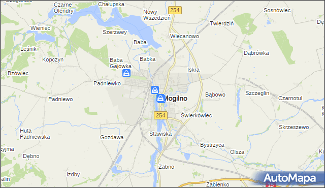 mapa Mogilno, Mogilno na mapie Targeo